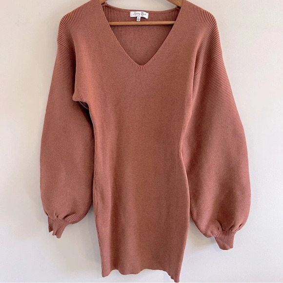 Emory Park Women’s Bodycon Ballon Sleeve Tunic Sweater Dress size Medium - Picture 2 of 12